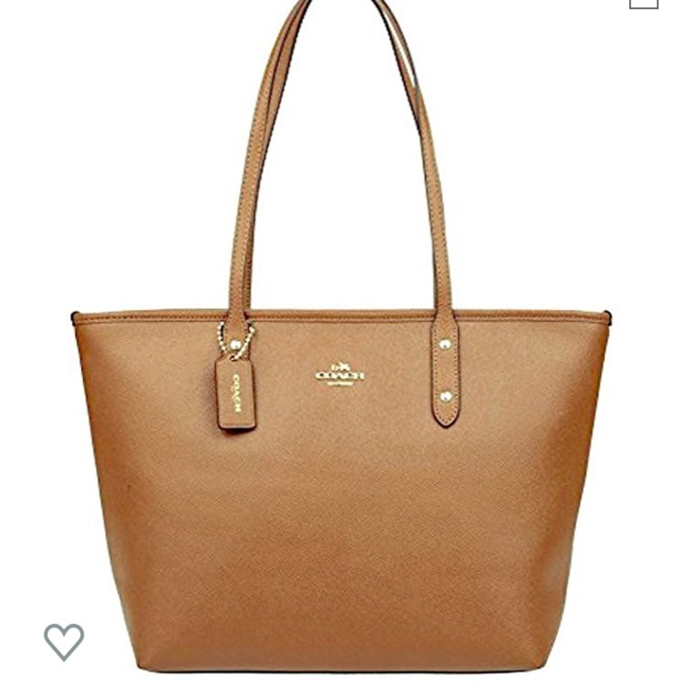 NWT Coach Light Saddle City Zip Tote